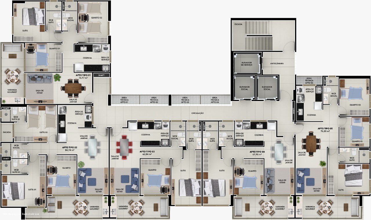 Apartamento, 2 quartos, 61 m² - Foto 3