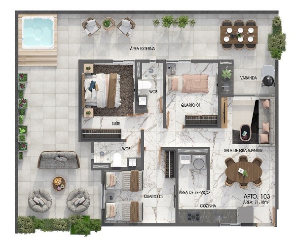 Apartamento, 3 quartos, 71 m² - Foto 9